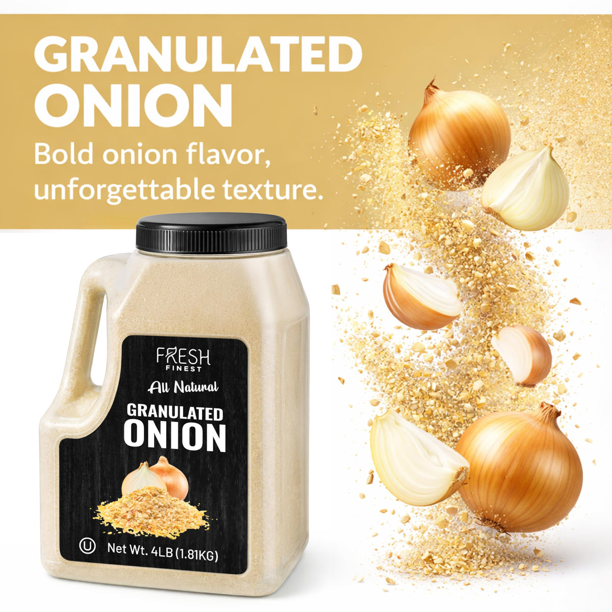 Fresh Finest onion powder ready for everyday kitchen prep.