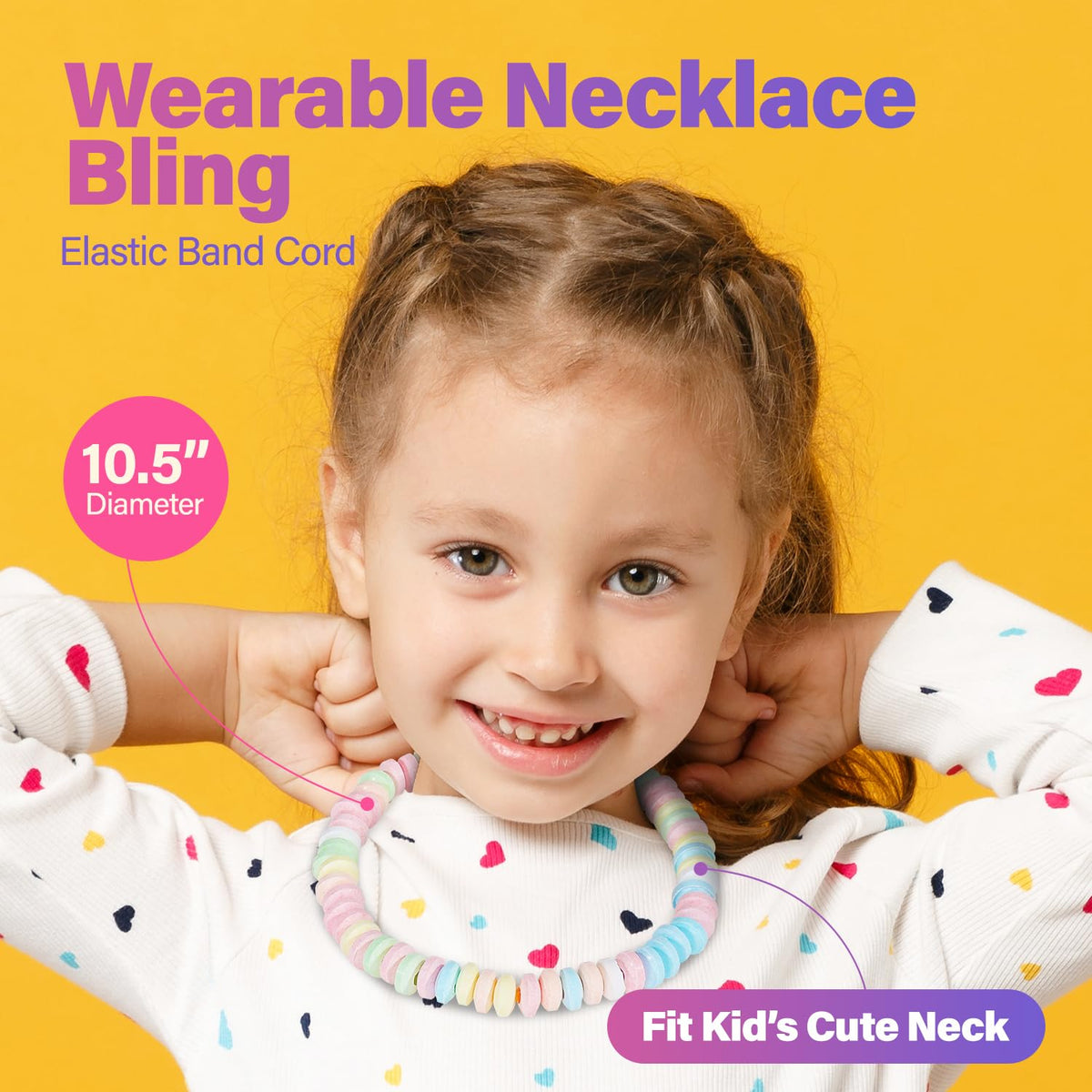 Fresh Finest pastel-colored necklaces close-up, appealing to kids and nostalgic adults.