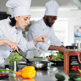 Fresh Finest Sweet Paprika vibrant color on a finished dish