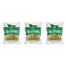 Fresh Gourmet Crispy Jalapeños bag close-up with resealable packaging.