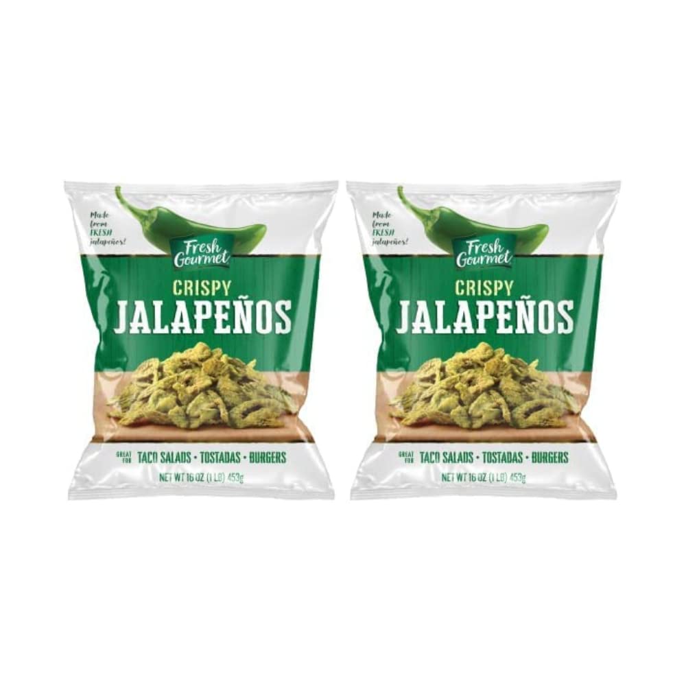 Fresh Gourmet Crispy Jalapenos pack front ready to brighten salads with crunch