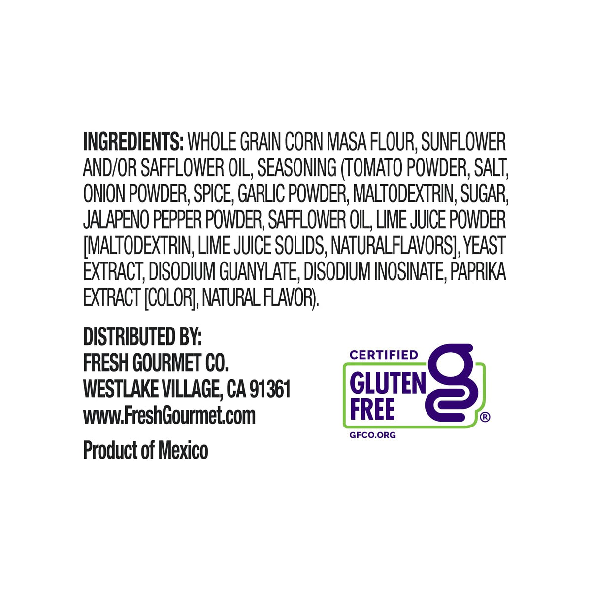 Fresh Gourmet Santa Fe gluten free strips ready for a quick snack.
