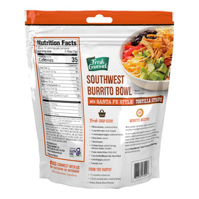 Fresh Gourmet Santa Fe strips in three colors brightening a bowl.