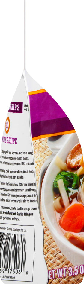 Fresh Gourmet wonton strip garnish enhances Asian-inspired dishes