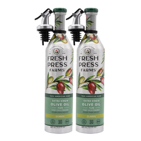 Fresh Press Farms Classic EVOO bottle pour for effortless drizzle on salads.