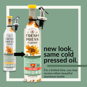 Fresh Press Farms label highlights high oleic, Georgia grown quality.
