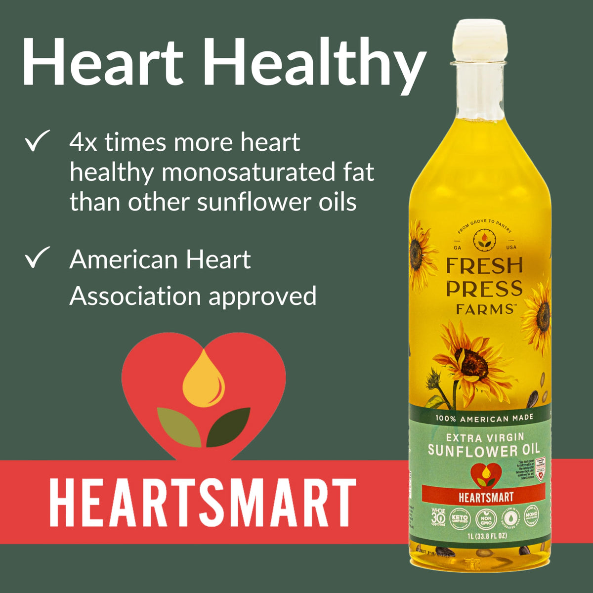 Fresh Press Farms label highlights high oleic, unrefined quality