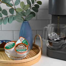 Fresh Roasted Coffee 96 pods pack shown from inside view for quick, mess-free brewing.