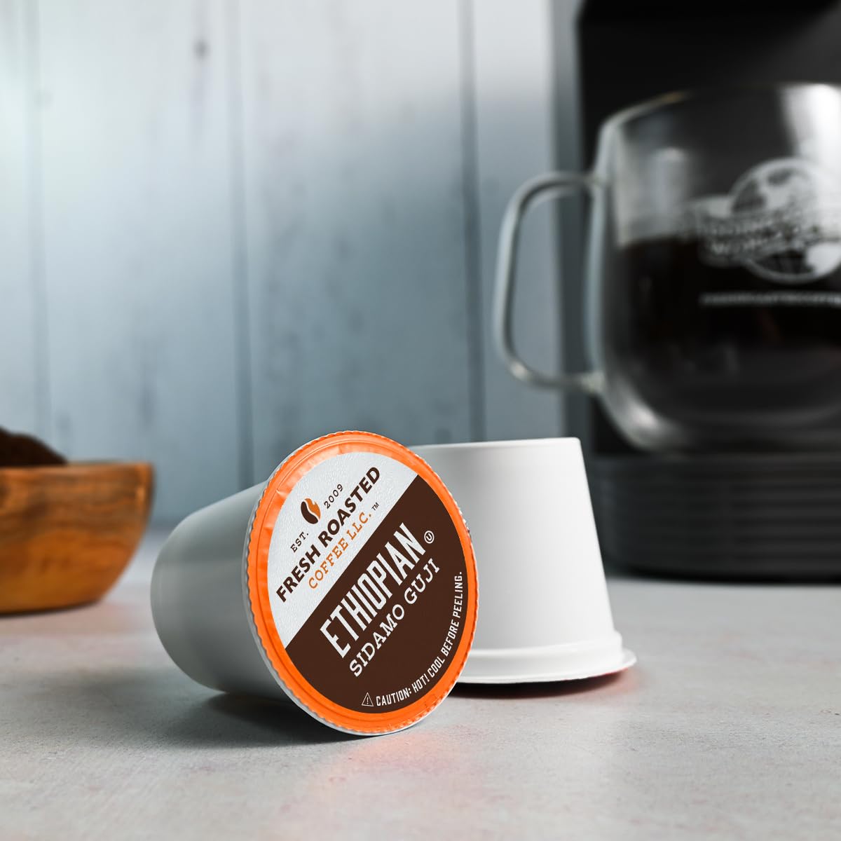 Fresh Roasted Coffee African Variety Pack compostable grounds enable home composting.