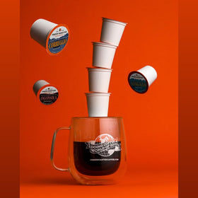 Fresh Roasted Coffee Anguissola blend pod, spicy-sweet espresso for mocha pairing.