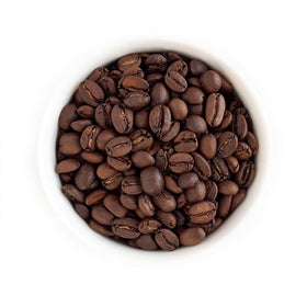 Fresh Roasted Coffee Bali Blue Moon bag open reveals whole beans ready to grind
