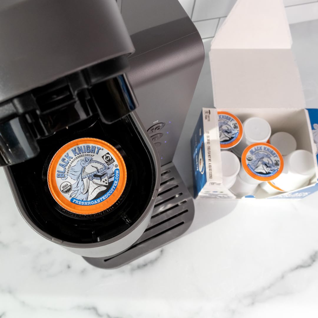 Fresh Roasted Coffee Black Knight dark roast aroma highlights tropical notes and rich finish.