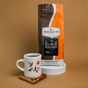 Fresh Roasted Coffee Black Knight espresso shot aroma and crema.