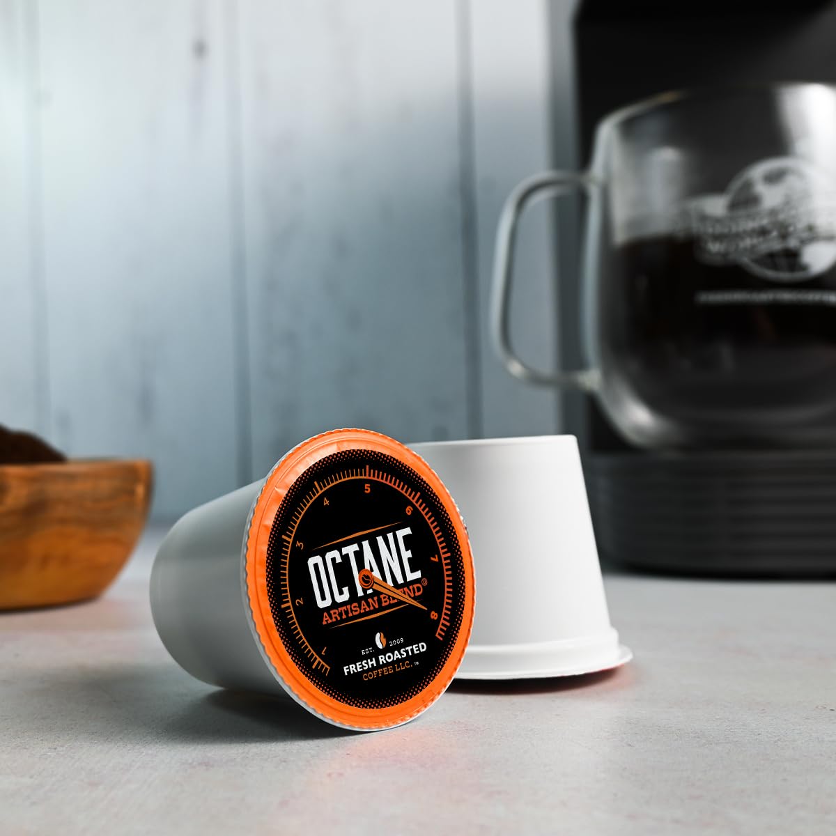 Fresh Roasted Coffee BPA-free cup for safe single-serve brewing.