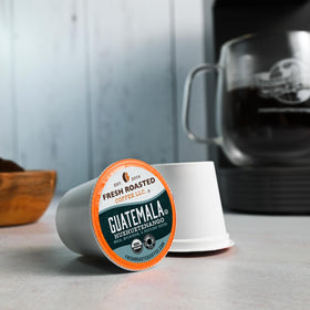 Fresh Roasted Coffee BPA-free cup highlighting safe pod design