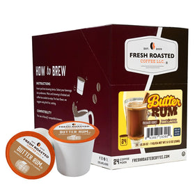 Fresh Roasted Coffee Butter Rum pods packaging ready for a quick, flavorful morning.