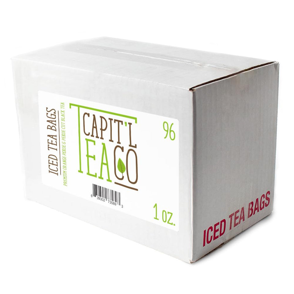 Fresh Roasted Coffee Capit’l T orange pekoe tea bags for rich iced tea