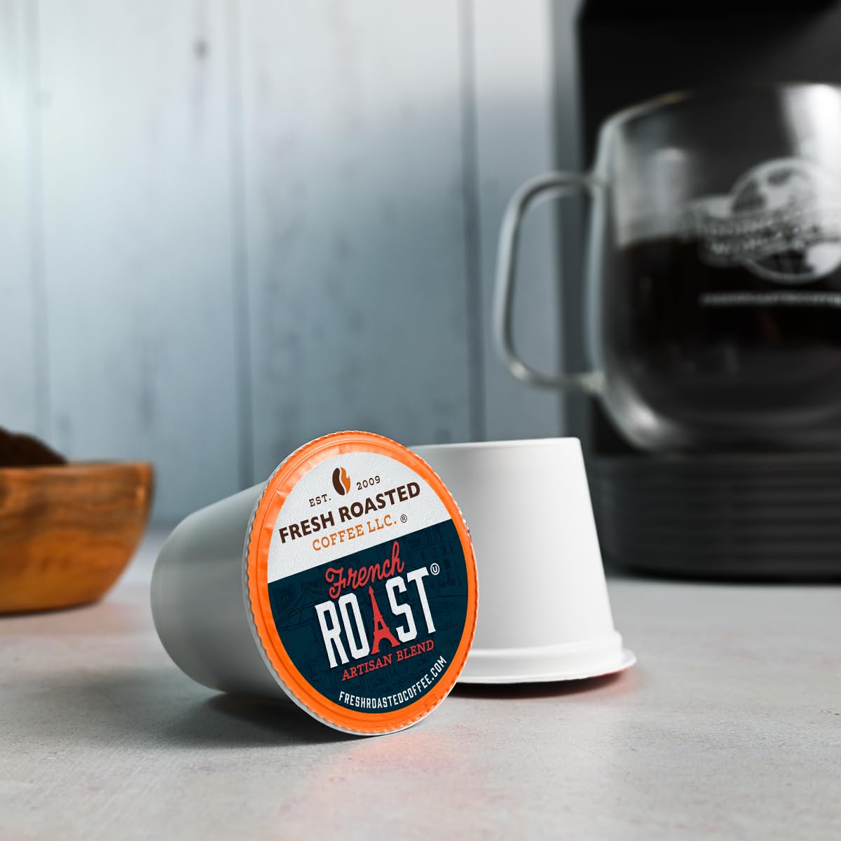 Fresh Roasted Coffee grounds and filters are home compostable.
