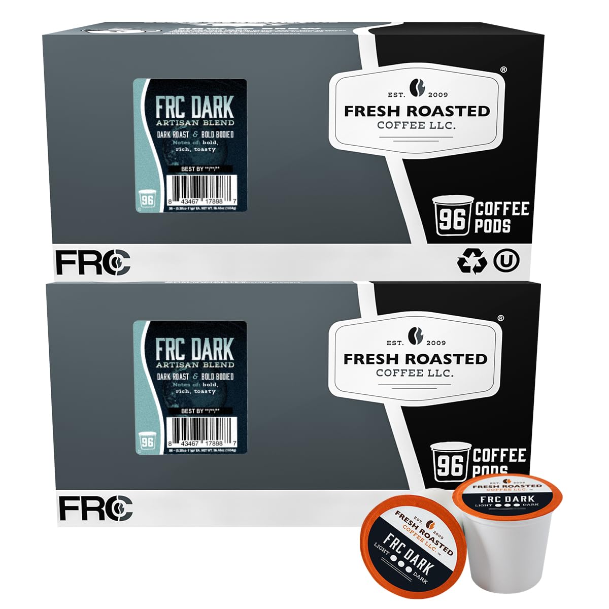 Fresh Roasted Coffee Correggio blend pod with plush mouthfeel and berry-chocolate finish.