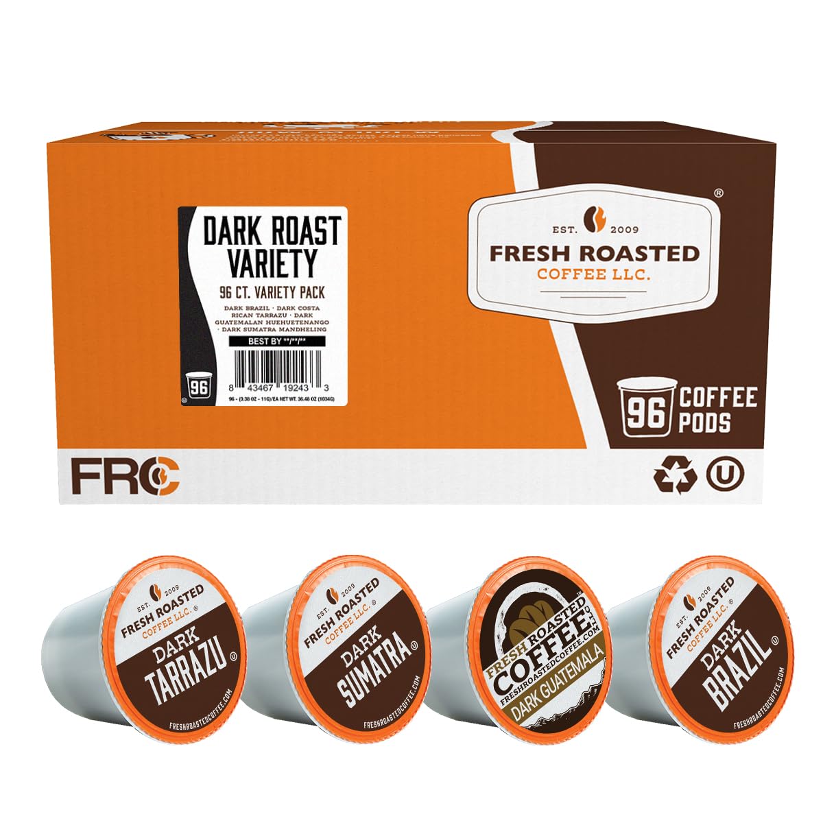 Fresh Roasted Coffee dark Sumatra Mandheling pod for bold, earthy mornings