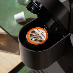 Fresh Roasted Coffee Donut Shop Pods USDA Organic label visible for quality.