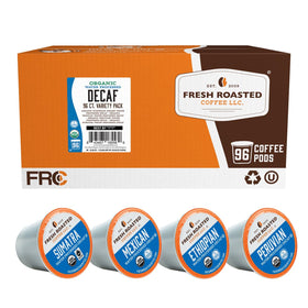 Fresh Roasted Coffee Ethiopian Sidamo pods — smooth, wine-like decaf flavor.