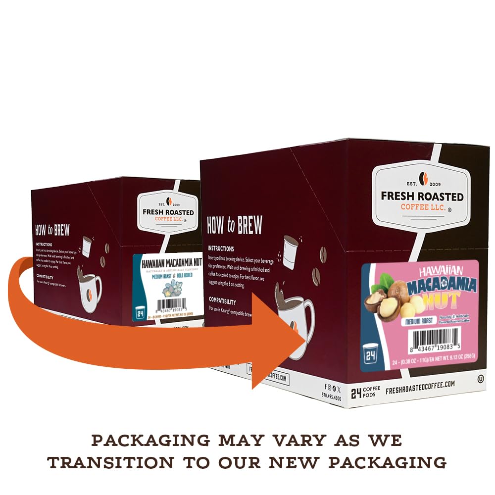 Fresh Roasted Coffee flavored pod close-up highlighting aroma and convenience