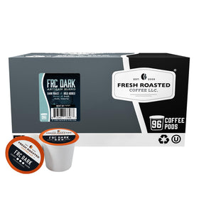 Fresh Roasted Coffee FRC Dark Roast 96 pods for K-Cup brewers with consistent flavor.