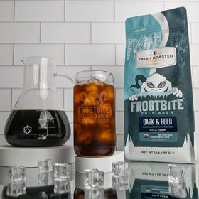 Fresh Roasted Coffee Frostbite Cold Brew organic label – confirms USDA Organic, ethical sourcing.