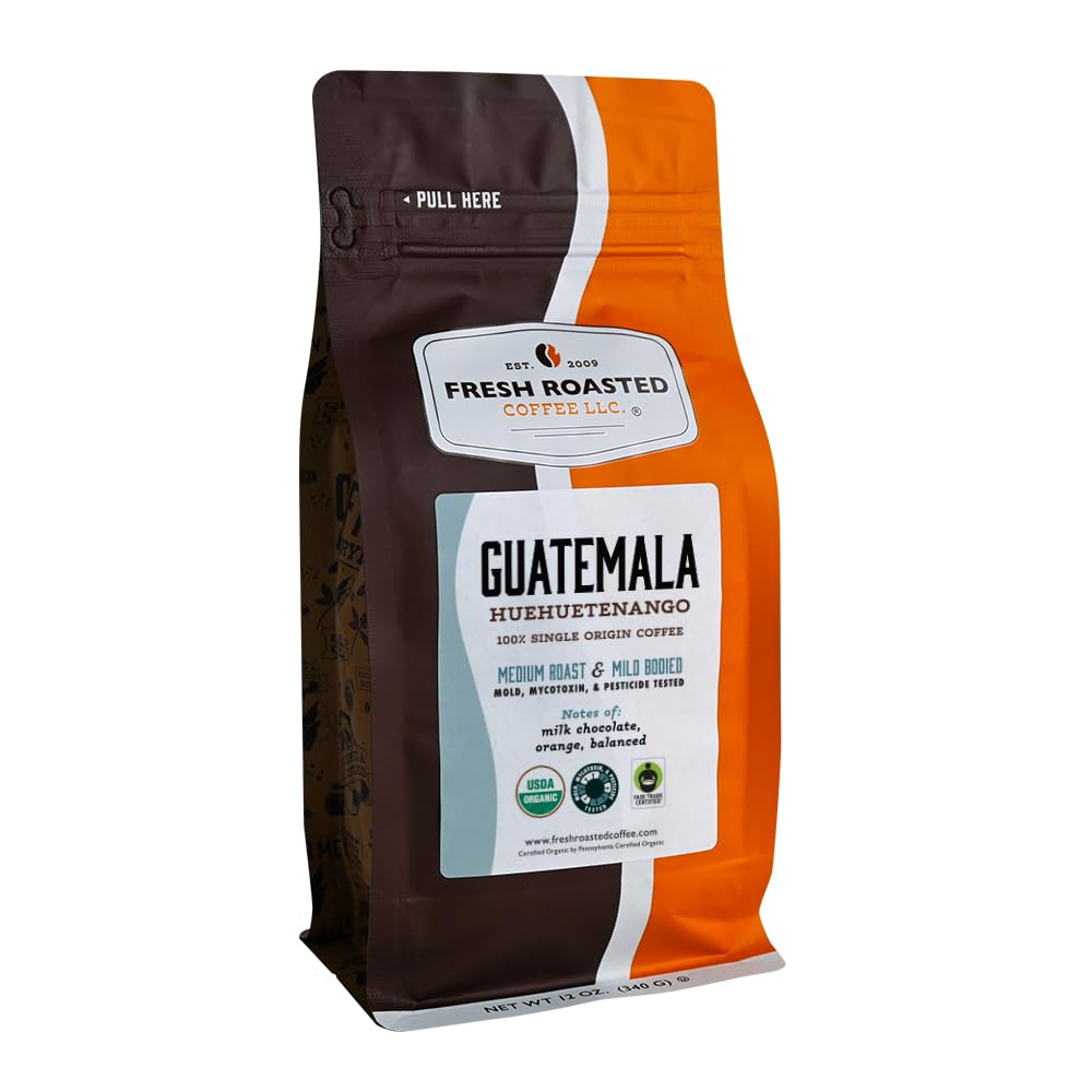 Fresh Roasted Coffee Guatemala Huehuetenango bag ready for everyday drip brewing