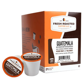 Fresh Roasted Coffee Guatemala Huehuetenango pods pack for easy, quick brews