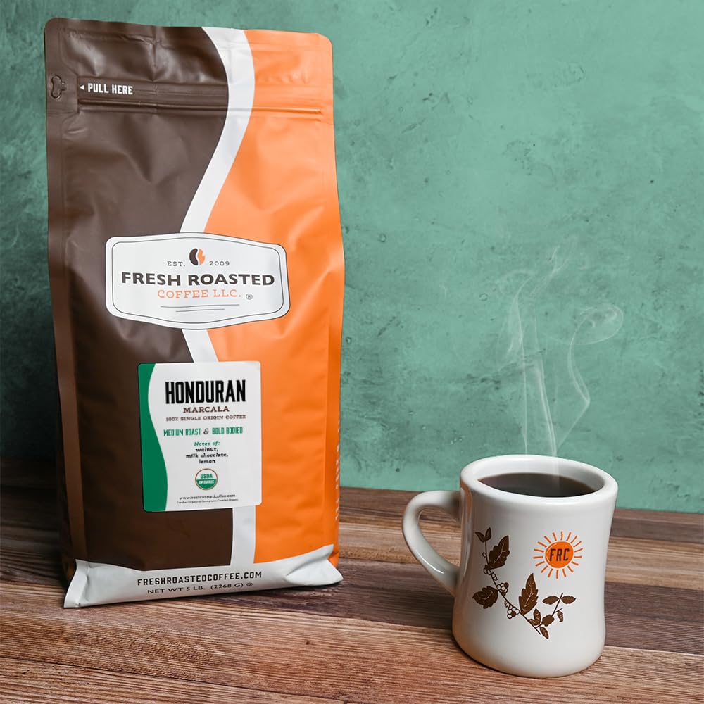 Fresh Roasted Coffee Honduran Marcala medium-roast beans, balanced body for everyday coffee.