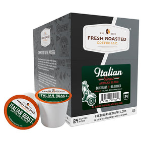 Fresh Roasted Coffee Italian Roast pods for quick mornings with bold flavor
