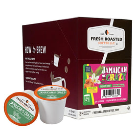 Fresh Roasted Coffee Jamaican Me Crazy pods ready for a quick, flavorful morning brew