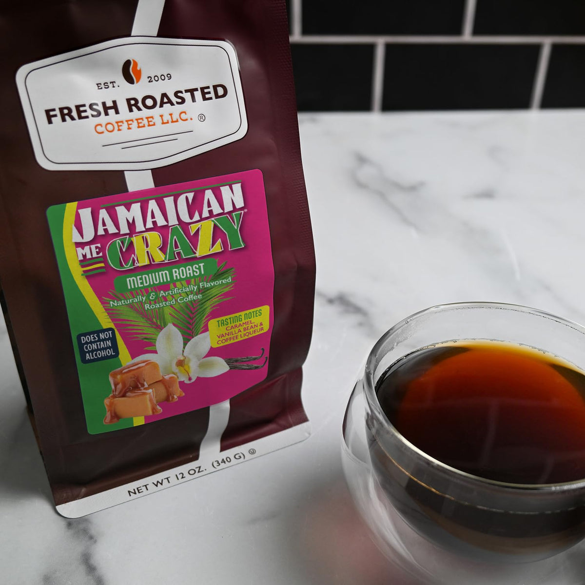 Fresh Roasted Coffee Jamaican Me Crazy roasting scene with Loring Smart Roasters for aroma.