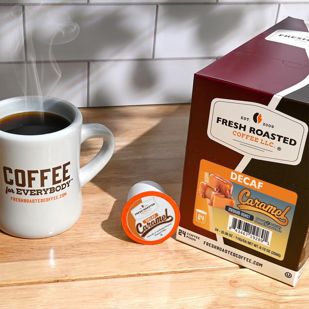 Fresh Roasted Coffee k-cap friendly pods ensure easy Keurig compatibility.
