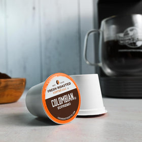 Fresh Roasted Coffee K-Cup compatible pods ready for Keurig brewers.