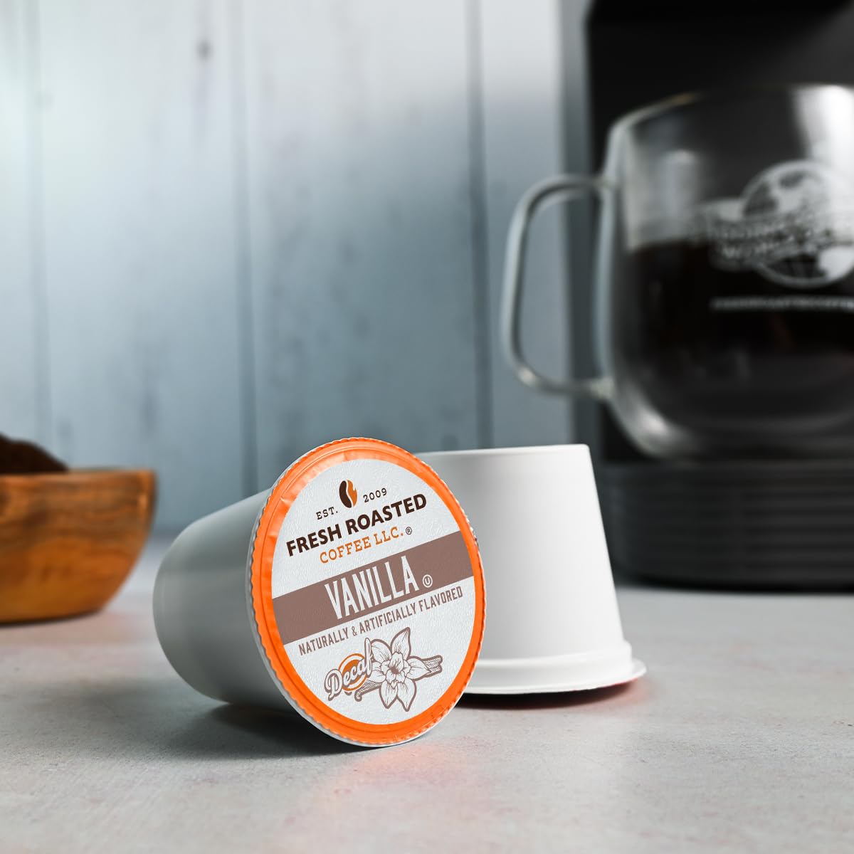 K-Cup compatible Fresh Roasted Coffee pods for easy brewing