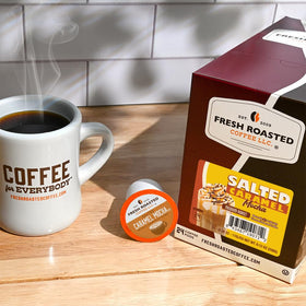 Fresh Roasted Coffee pod compatible with K-Cup brewers.