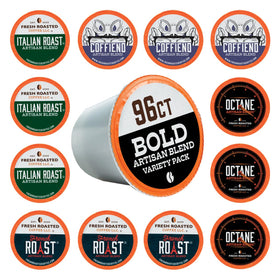 Fresh Roasted Coffee K-Cup compatible pods in a tidy package for quick brews.
