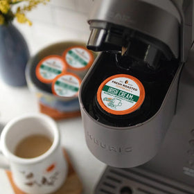 Loring SmartRoaster badge on Fresh Roasted Coffee packaging.
