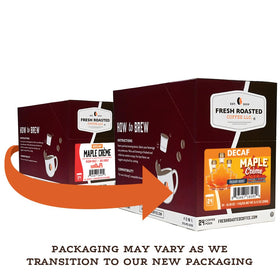 Fresh Roasted Coffee Maple Crème flavor swirl shows aroma without caffeine.