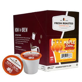 Fresh Roasted Coffee Maple Creme Pod packaging for convenient mornings.