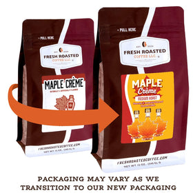 Fresh Roasted Coffee Maple Crème steaming cup showcases inviting aroma for daily rituals.