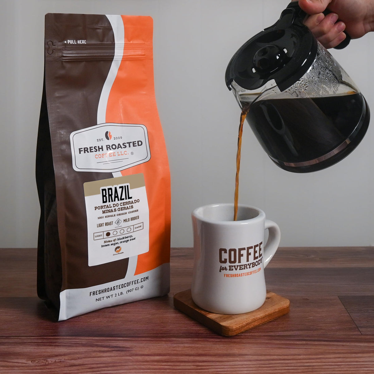 Fresh Roasted Coffee Minas Gerais beans grown at 500-1000masl for a clean cup