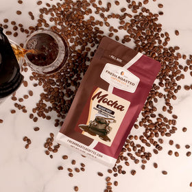 Fresh Roasted Coffee OU Kosher certified badge communicates trusted preparation options.