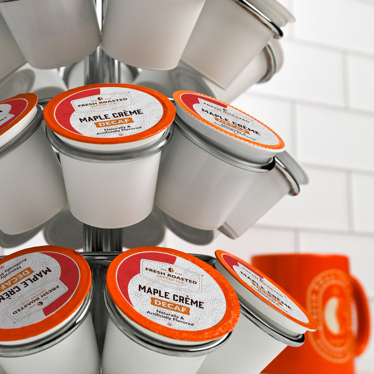 Fresh Roasted Coffee nitrogen-flushed pod close-up preserves peak flavor.