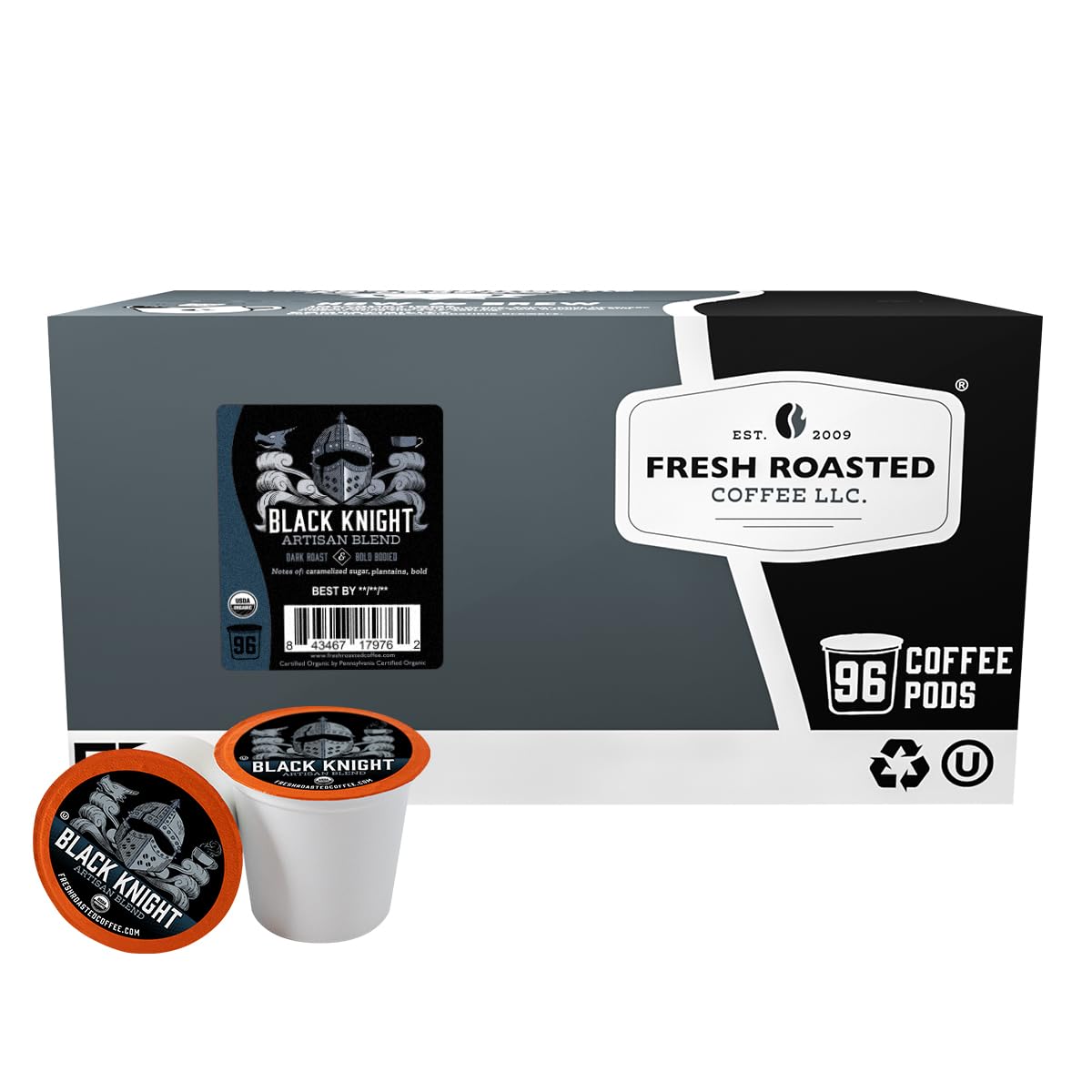 Fresh Roasted Coffee Organic Black Knight pod pack for convenient K‑Cup brewing
