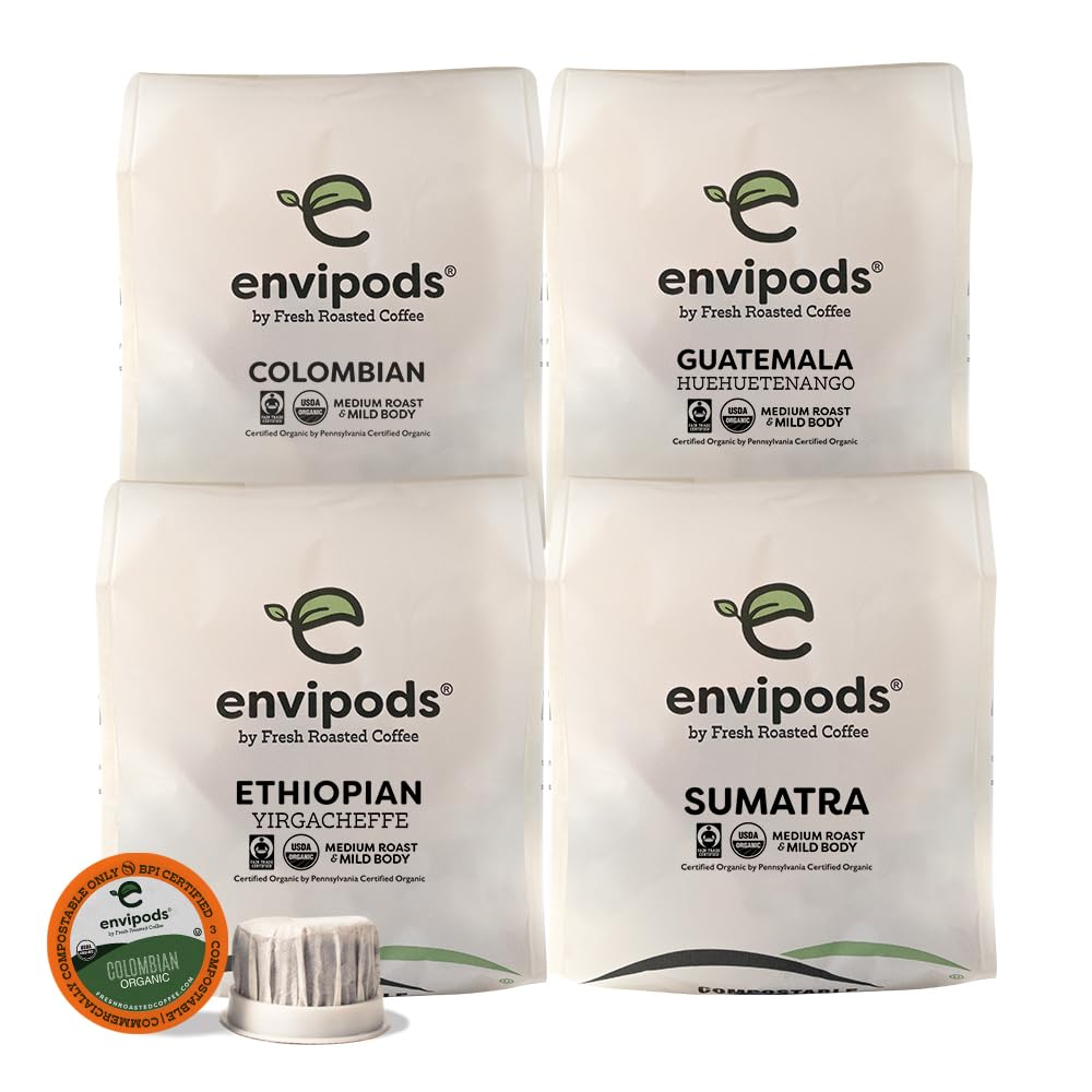 Fresh Roasted Coffee Organic Colombian pod for bright morning brew