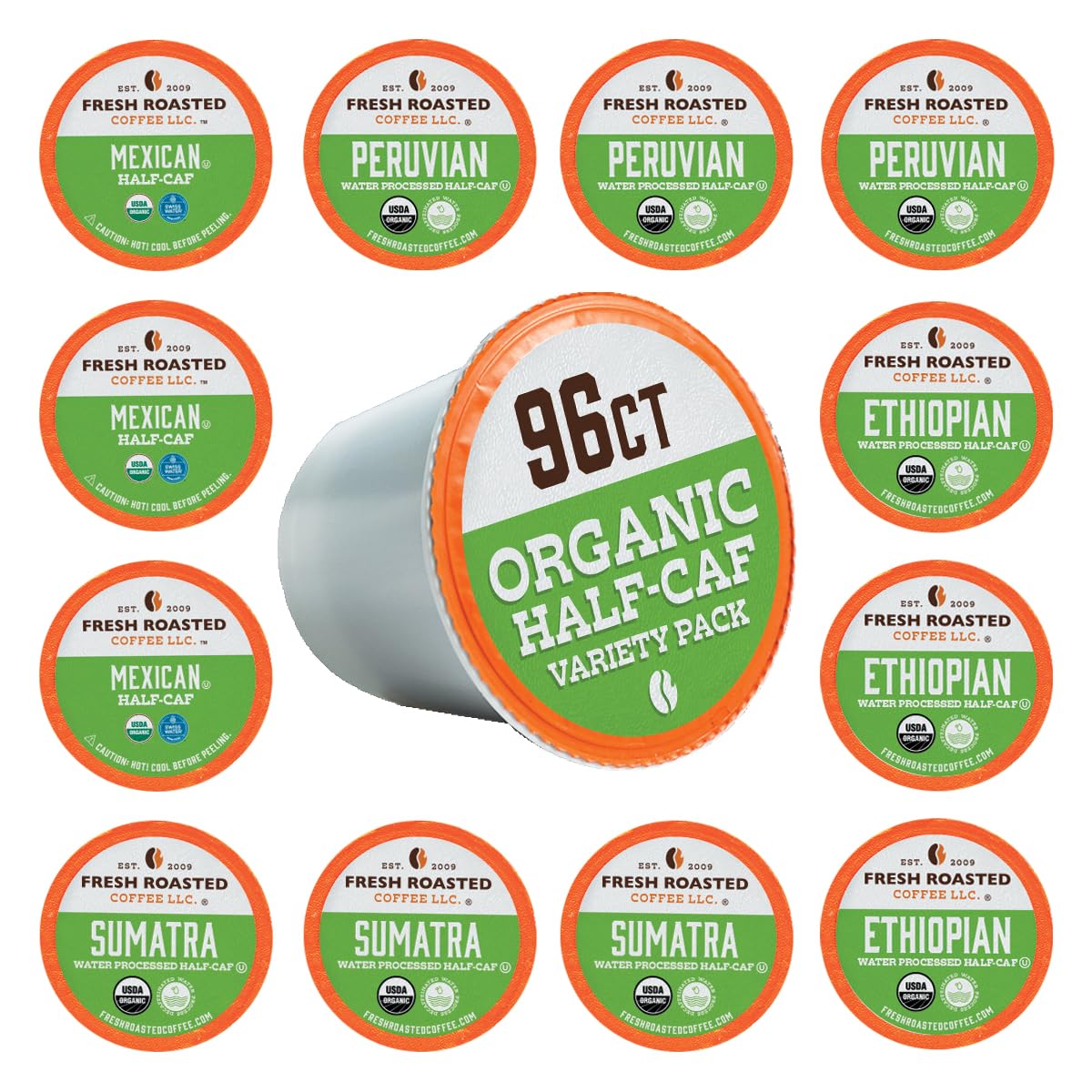 Organic Ethiopian Sidamo pod highlighting blueberry and cherry notes for a bright start.